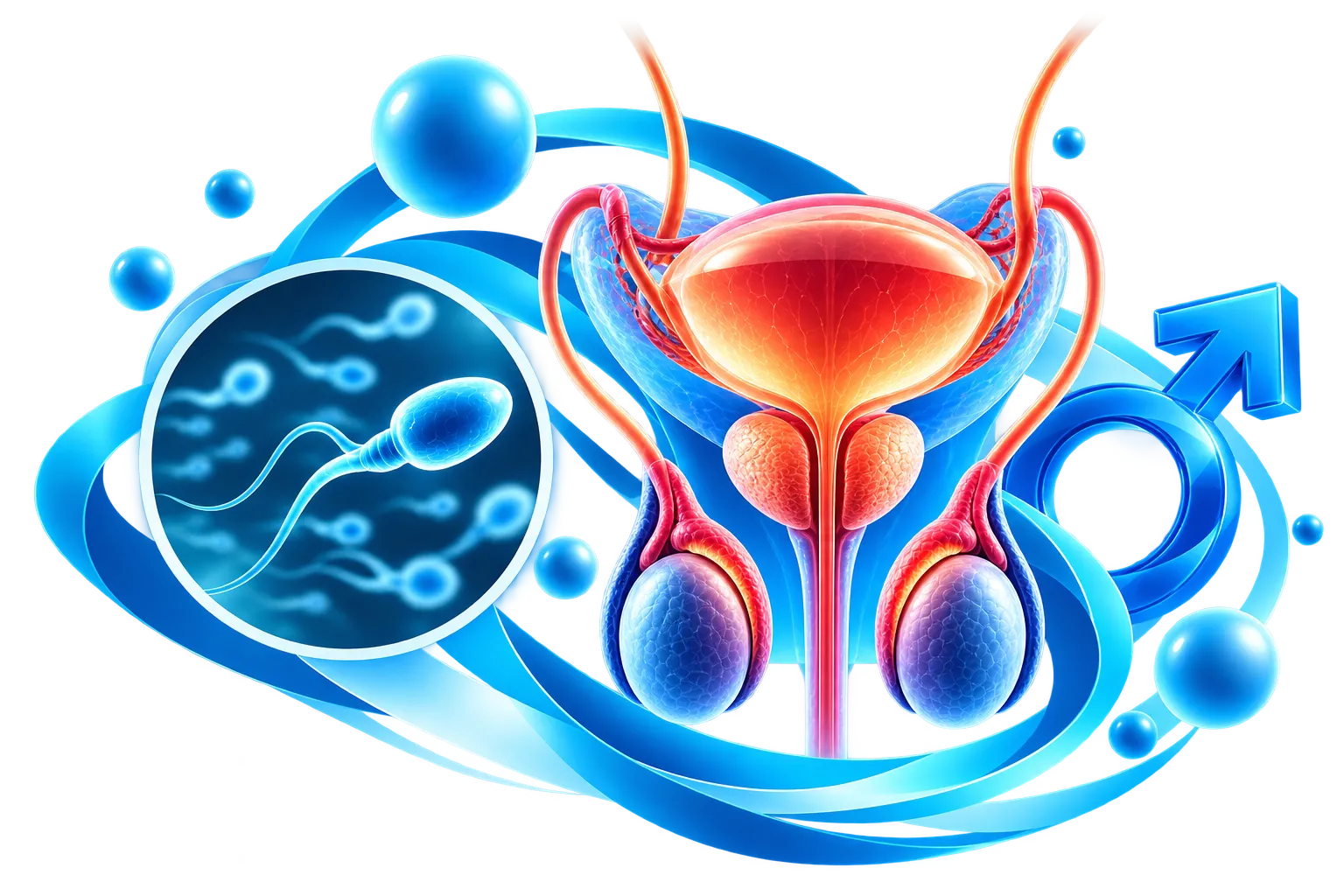 Illustration of male reproductive and urological health